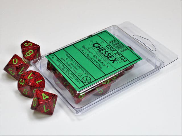 Chessex | d10 Set | Acrylic | Speckled Strawberry (10) (CHX 25104)