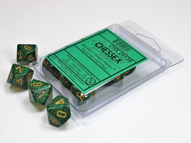 Chessex | d10 Set | Acrylic | Speckled Golden Recon (10) (CHX 25135)