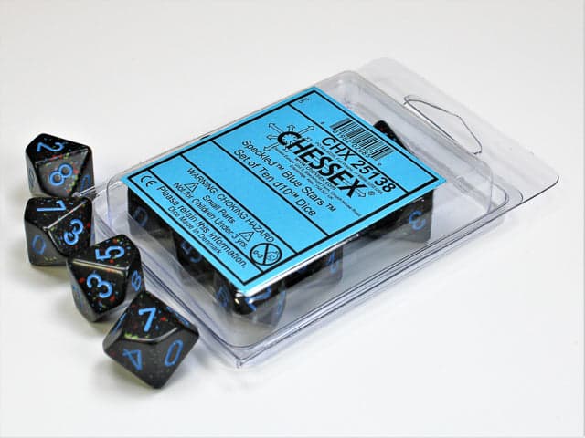 Chessex | d10 Set | Acrylic | Speckled Blue Stars (10) (CHX 25138)