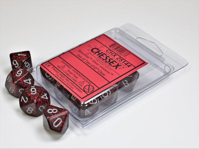 Chessex | d10 Set | Acrylic | Speckled Silver Volcano (10) (CHX 25144)