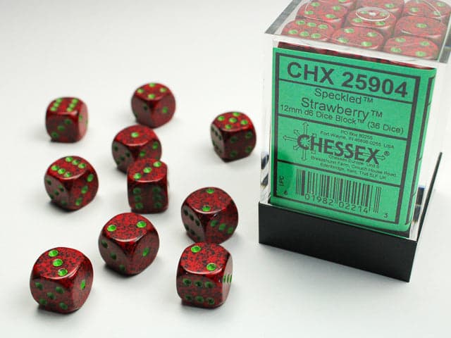 Chessex | 12mm D6 Dice Block | Speckled | Strawberry (CHX25904)