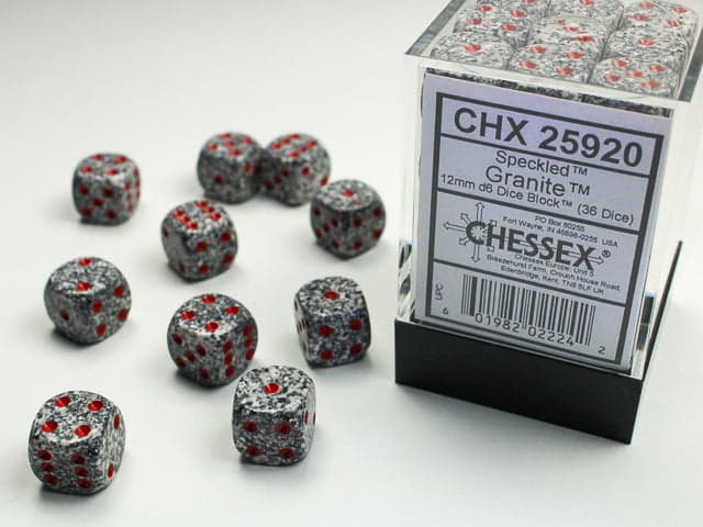 Chessex | 12mm D6 Dice Block | Speckled | Granite (CHX25920)