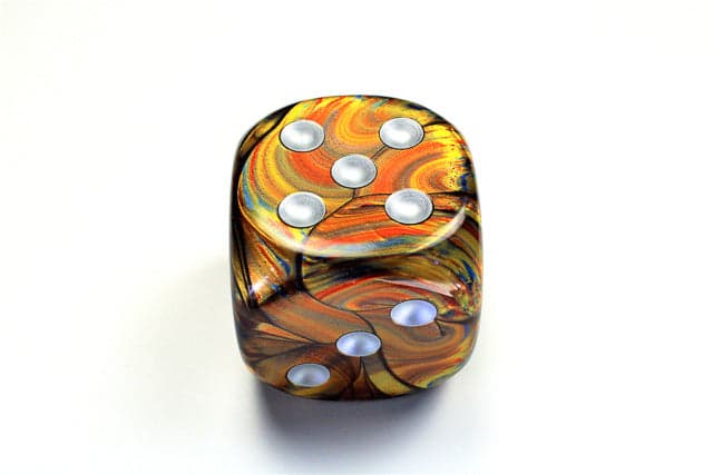 Chessex | 50mm d6 | Acrylic | Lustrous Gold/silver (CHX DL5093)