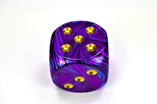 Chessex | 50mm d6 | Acrylic | Lustrous Purple/gold (CHX DL5097)