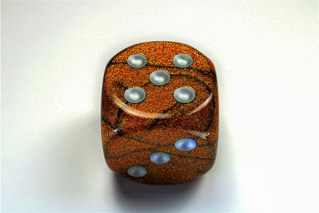 Chessex | 50mm d6 | Acrylic | Glitter Gold/silver (CHX DR5003)