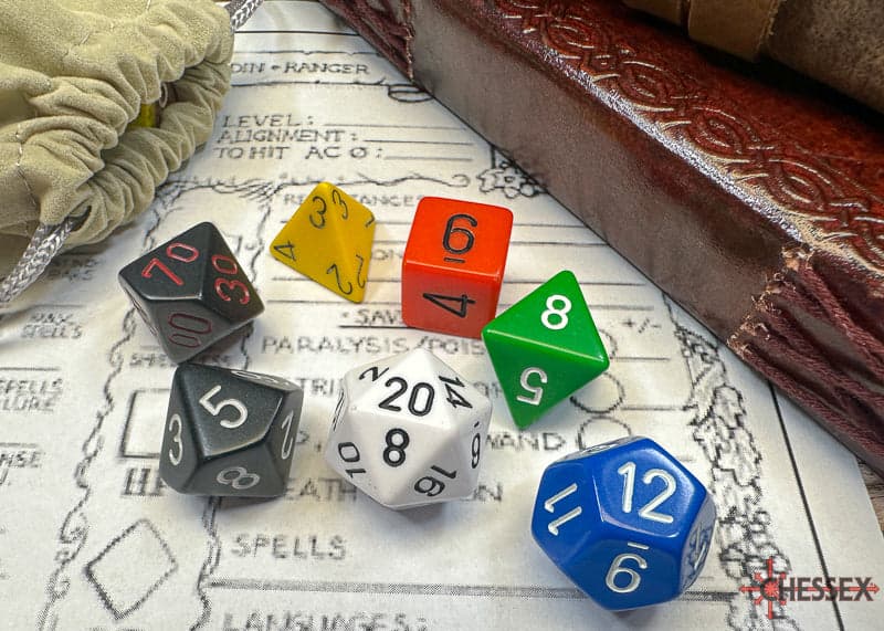 Chessex | Polyhedral Dice Set | Nostalgia Opaque | GM and Beginner Player (CHX25499)