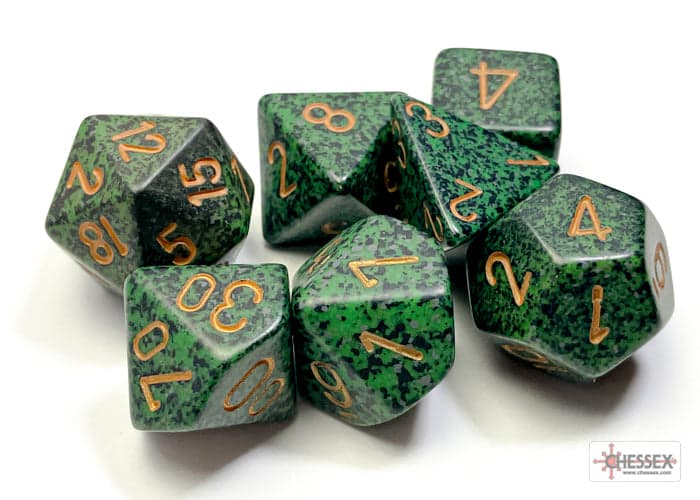 Chessex | Polyhedral Dice Set | Speckled | Golden Recon (CHX25335)