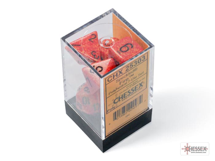 Chessex | Polyhedral Dice Set | Acrylic | Speckled Fire (CHX 25303)