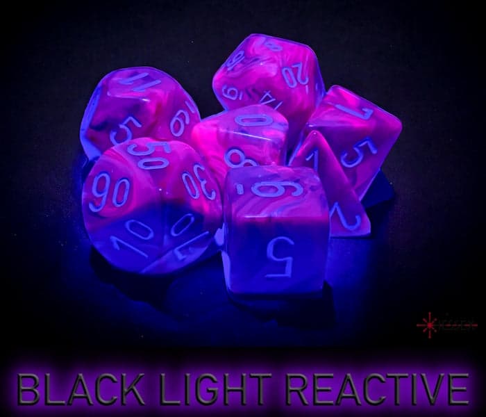 Chessex | Polyhedral Dice Set | Acrylic | Festive Violet/white (CHX 27457)