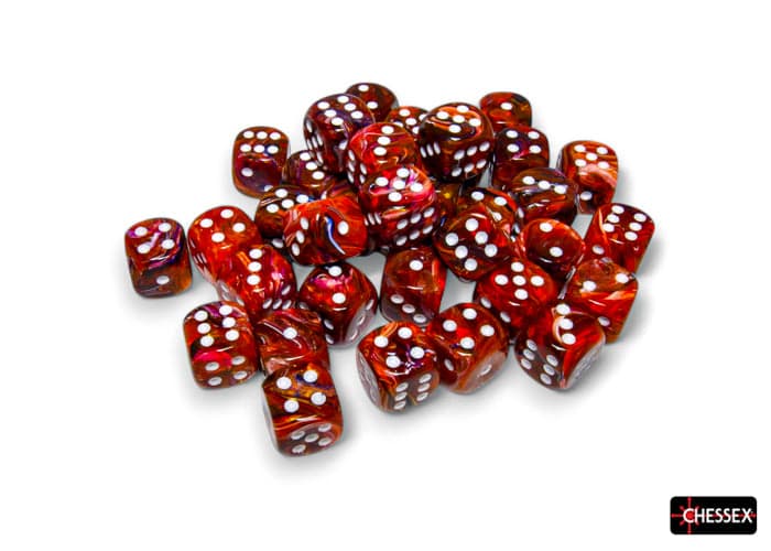Chessex | 12mm D6 Dice Block | Festive | Symphony/White (CHX27943)