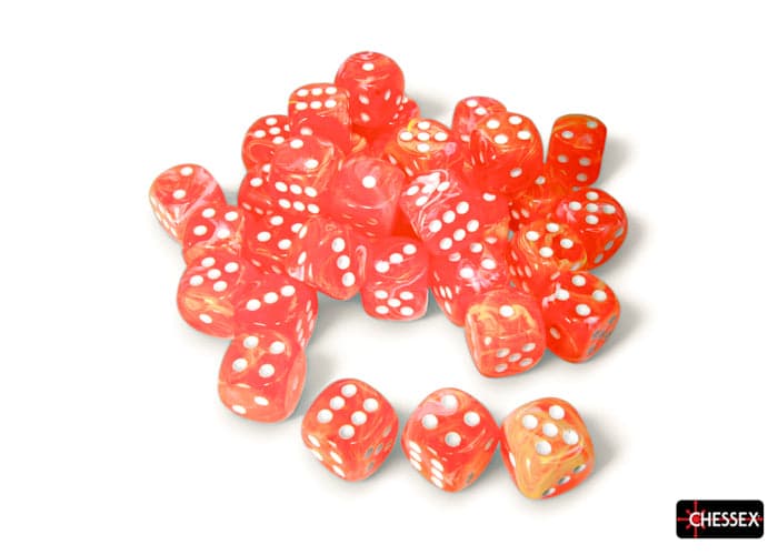 Chessex | 12mm D6 Dice Block | Festive | Dahlia/White (CHX27953)