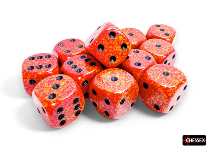 Chessex | d6 Dice Block | Acrylic | Speckled Fire 16mm d6 (12 dice) (CHX 25703)