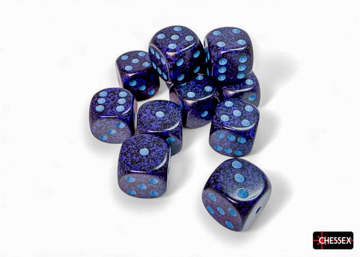 Chessex | d6 Dice Block | Acrylic | Speckled Cobalt 16mm d6 (12 dice) (CHX 25707)
