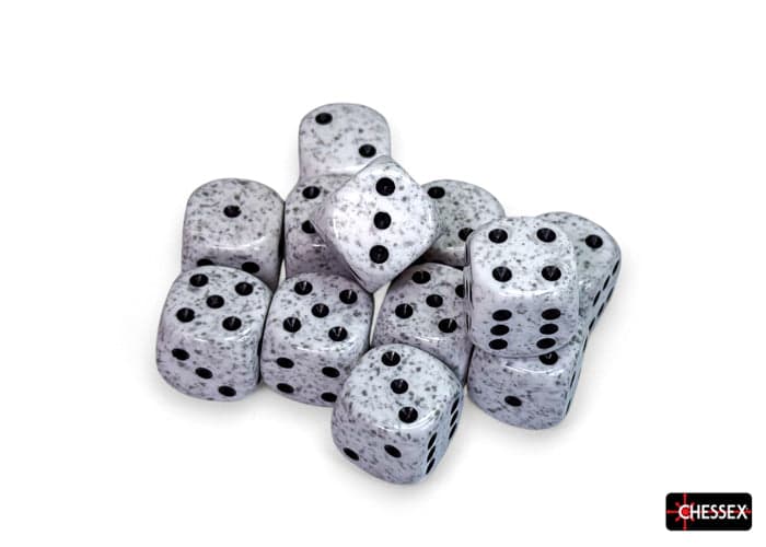 Chessex | d6 Dice Block | Acrylic | Speckled Arctic Camo 16mm d6 (12 dice) (CHX 25711)