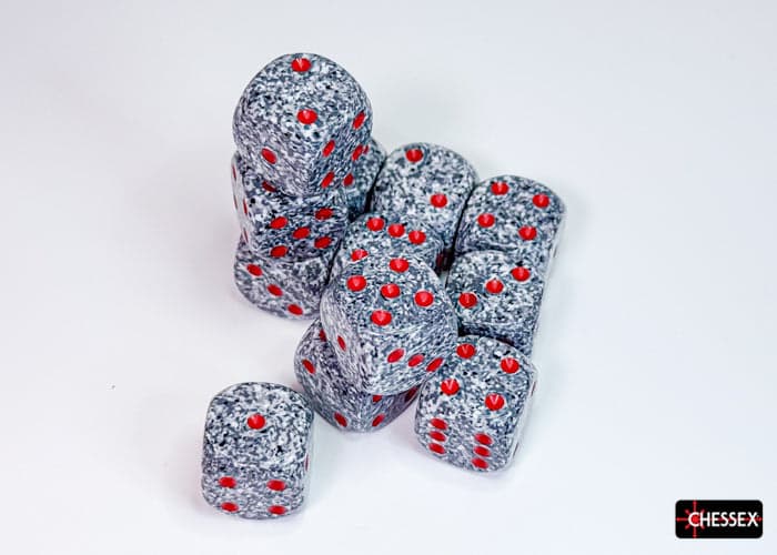 Chessex | d6 Dice Block | Acrylic | Speckled Granite 16mm d6 (12 dice) (CHX 25720)