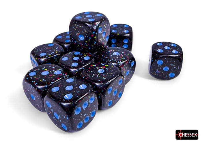 Chessex | d6 Dice Block | Acrylic | Speckled Blue Stars 16mm d6 (12 dice) (CHX 25738)