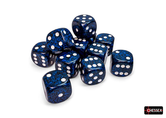 Chessex | d6 Dice Block | Acrylic | Speckled Stealth 16mm d6 (12 dice) (CHX 25746)