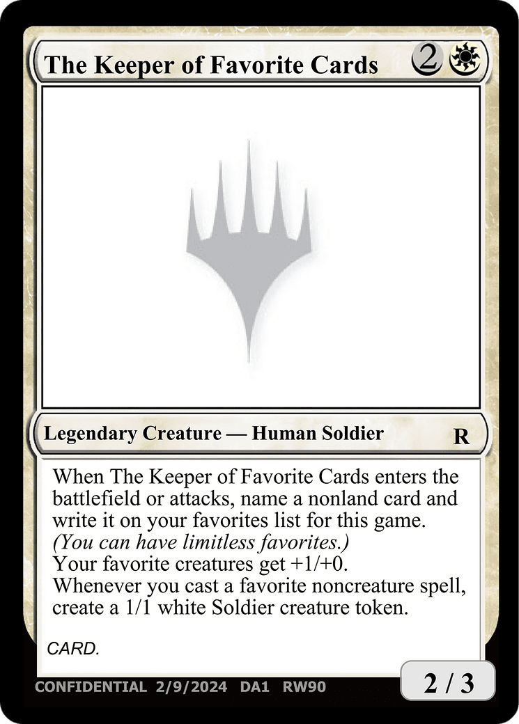 The Keeper of Favorite Cards (DA1-RW90) - Unknown Event