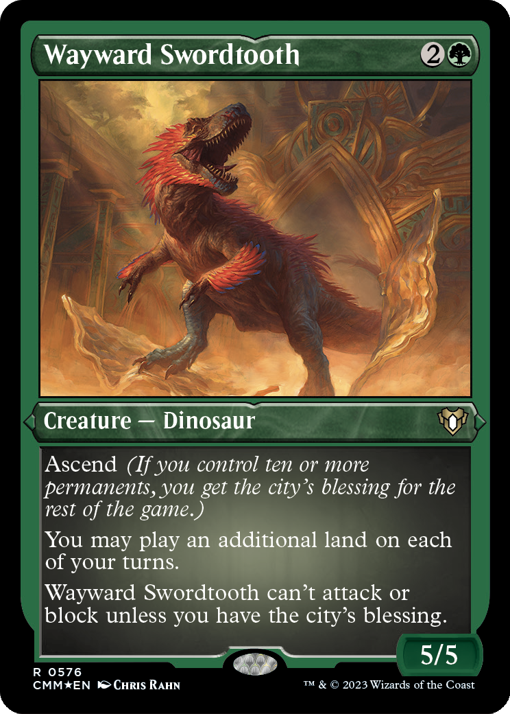 Wayward Swordtooth (CMM-576) - Commander Masters Etched Foil