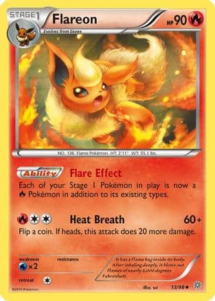 Flareon 013 - Reverse Holofoil XY Ancient Origins - Uncommon
