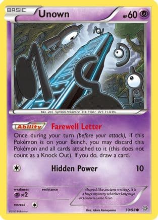 Unown 030/98 - XY Ancient Origins Reverse Holofoil