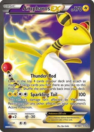 Ampharos EX ( Full Art) 87/98 - XY Ancient Origins Holofoil