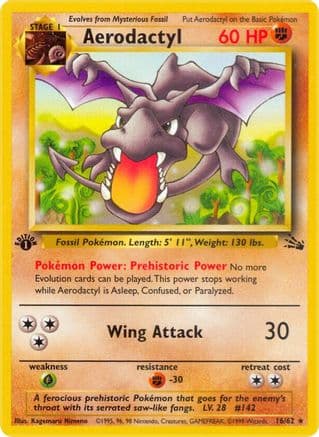 Aerodactyl 016/62 - Fossil 1st Edition