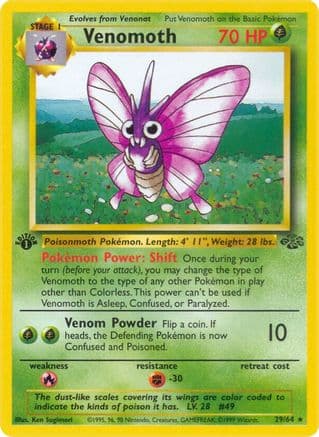 Venomoth 029/64 - Jungle 1st Edition