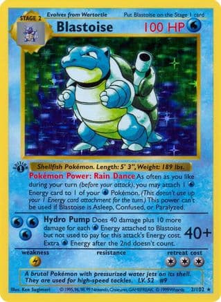 Blastoise 2- Base Set Shadowless Unlimited Holofoil