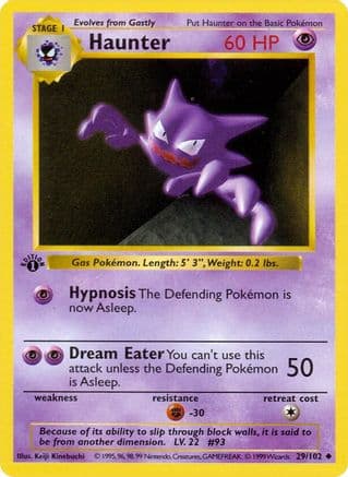 Haunter 029- Base Set Shadowless 1st Edition