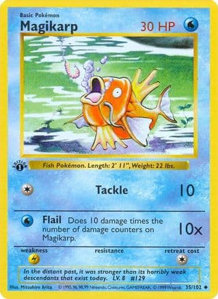 Magikarp 035- Base Set Shadowless 1st Edition