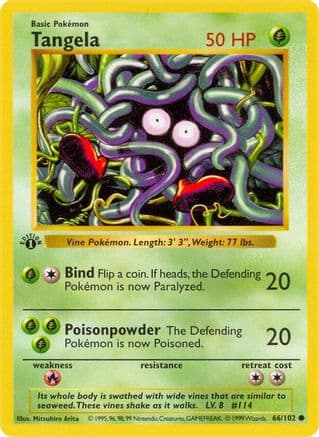 Tangela 066 - Unlimited Base Set Shadowless - Common