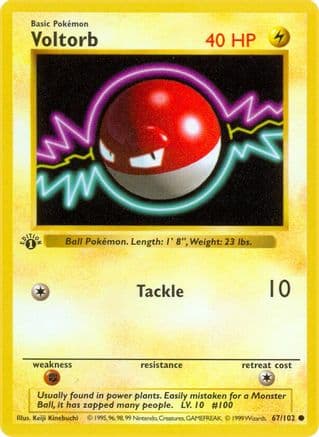 Voltorb 067- Base Set Shadowless 1st Edition