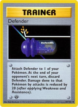 Defender 080/102 - 1st Edition Base Set Shadowless - Uncommon