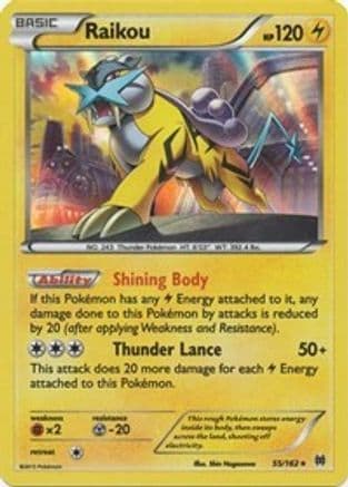 Raikou 055/162 - XY BREAKthrough Reverse Holofoil