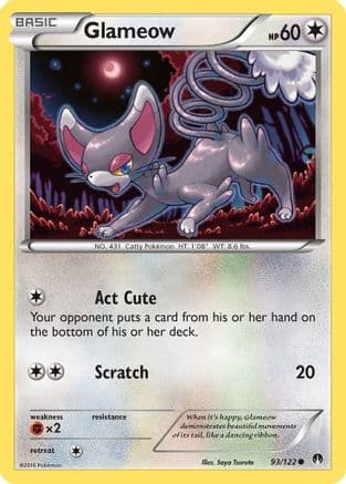 Glameow 093/122 - XY BREAKpoint Reverse Holofoil