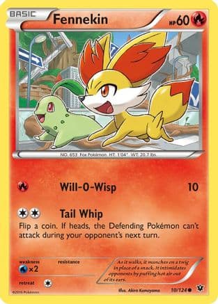 Fennekin 010/124 - XY Fates Collide Reverse Holofoil