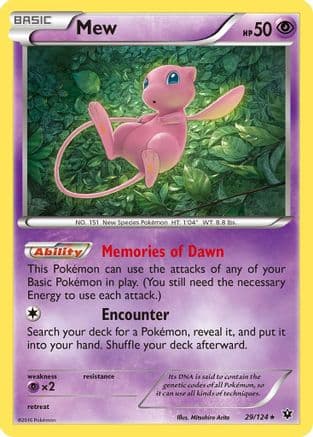 Mew 029/124 - XY Fates Collide Reverse Holofoil