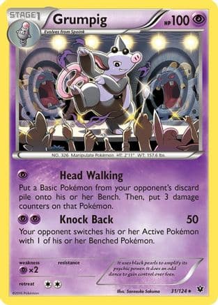 Grumpig 031/124 - XY Fates Collide Reverse Holofoil