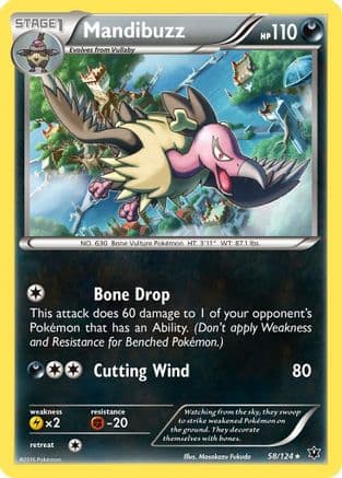 Mandibuzz 058/124 - XY Fates Collide Reverse Holofoil