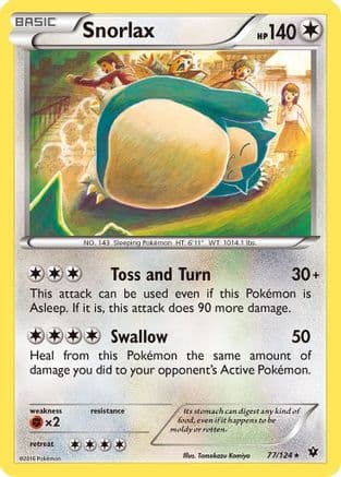 Snorlax 077/124 - XY Fates Collide Reverse Holofoil