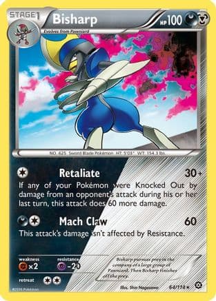 Bisharp 064/114 - XY Steam Siege Reverse Holofoil