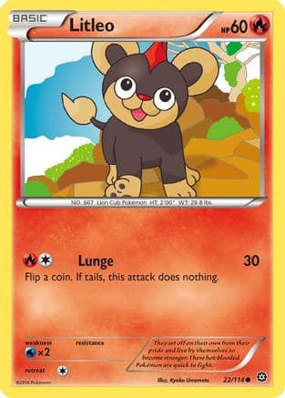 Litleo 022 - Reverse Holofoil XY Steam Siege - Common