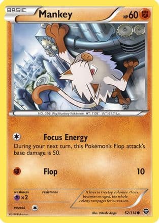Mankey 052/114 - XY Steam Siege Reverse Holofoil