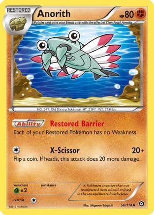 Anorith 056/114 - XY Steam Siege Reverse Holofoil