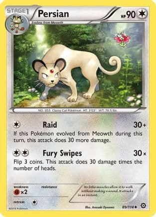 Persian 089/114 - XY Steam Siege Reverse Holofoil