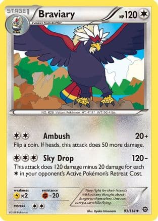Braviary 93/114 - XY Steam Siege Reverse Holofoil