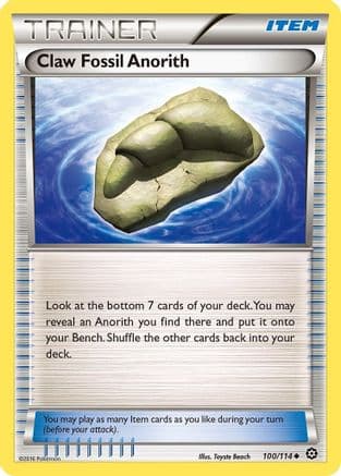Claw Fossil Anorith 100 - Reverse Holofoil XY Steam Siege - Uncommon