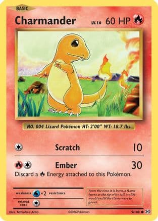 Charmander 009/108 - XY Evolutions Reverse Holofoil