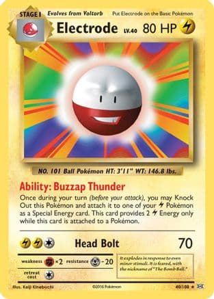 Electrode 040/108 - XY Evolutions Reverse Holofoil